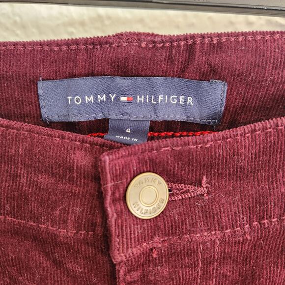 Tommy Hilfiger Women's Size 4 Maroon Corduroy Straight Leg Pants NWT - Picture 3 of 4
